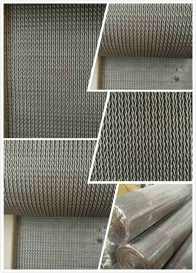 Herringbone Woven Wire Conveyor Belt , Balanced Weave Conveyor Belts Welded Edge