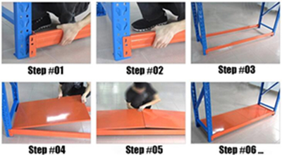 Blue Upright Orange Pallet Light Duty Rack / Shelving, Customized Stores Racking System