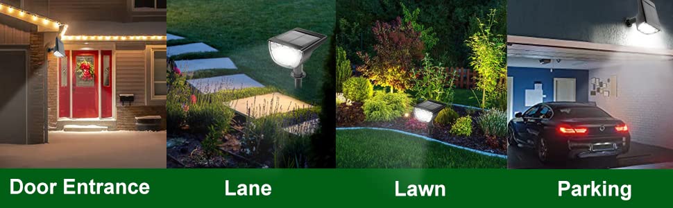 IP67 7000K LED Solar Landscape Spotlights