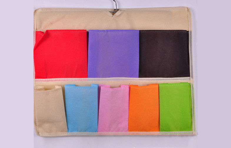 Brown Non Woven Fabric Travel Organizer Bag Three Layer With Iron Hook
