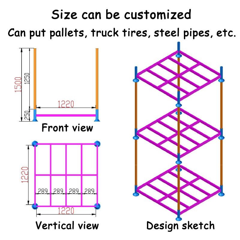 ODM Stackable Pallet Rack Wathet Galvanized Stackable Metal Pallets