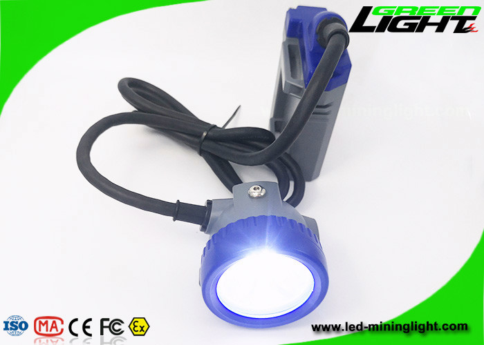 IP68 1.11W 10000lux Corded Mining Cap Lamp 6.6Ah Rechargeable