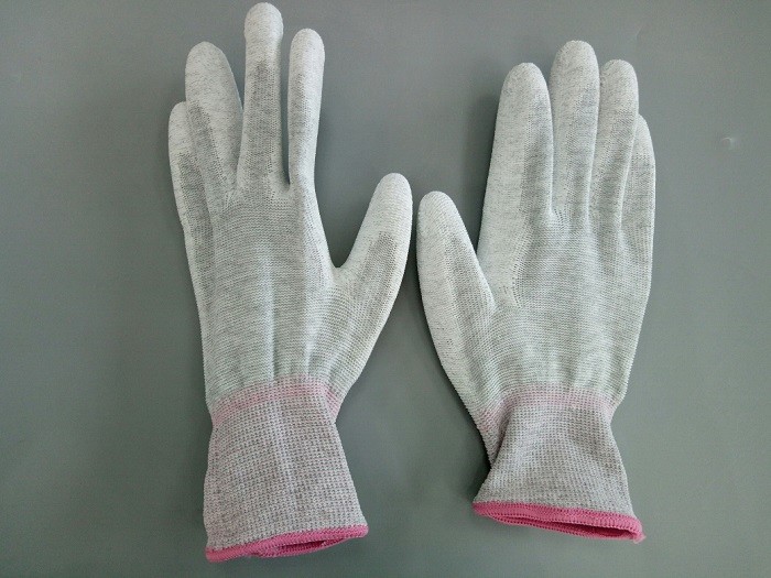 ESD PU Palm Coated 24cm Cleanroom Gloves Anti Static Skid