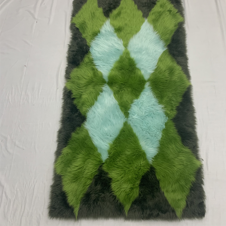 Geometric Lambswool Mats Sofa Cushion Washable Sheepskin Rug