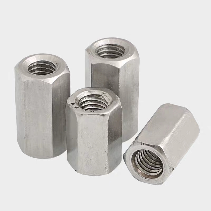White Zinc Plated Hexagon Head Coupling Nut with Thickened Design and Steel Material