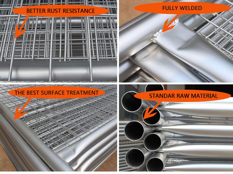 Easy assembly anti-rust galvanized steel temporary fence for sale
