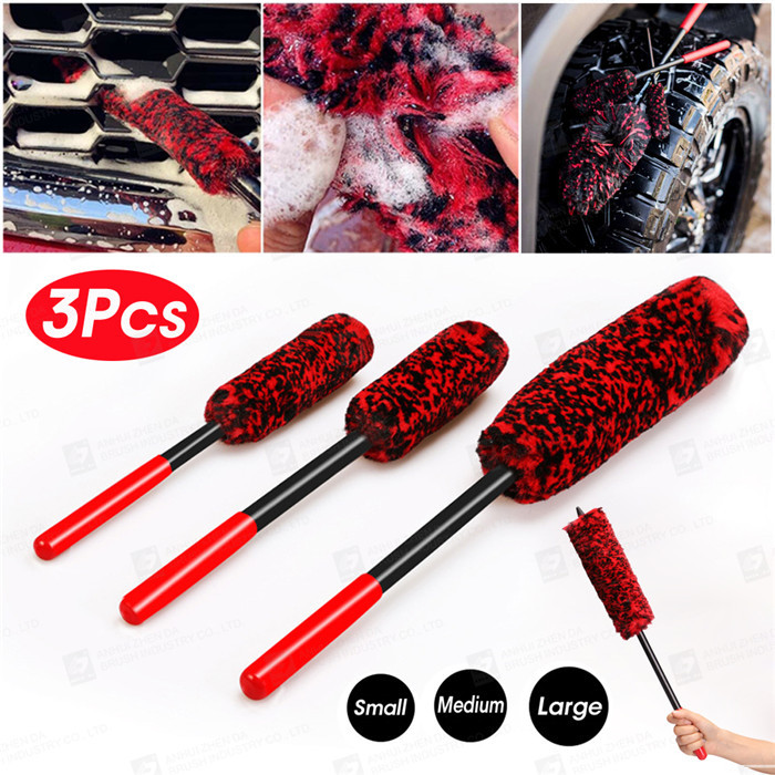 3pcs 490mm Wheel Hub Cleaning Tool Flexible Long Handle