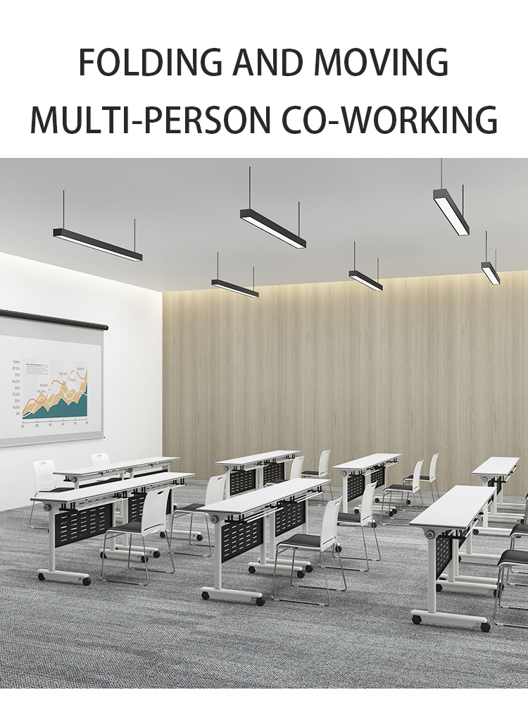 General Movable Splicing Folding Training Table With Wheels Flip Long Table Teaching Office Furniture Combination
