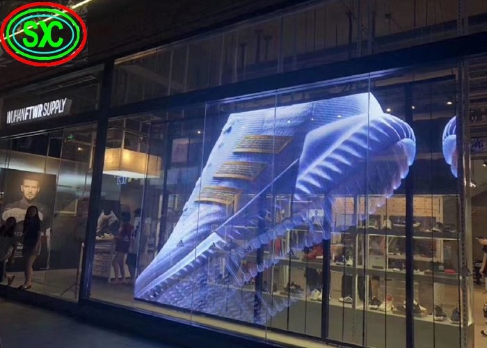 P3.91 Transparent LED Screen High Brightness Outdoor Window Glass LED Screen Display