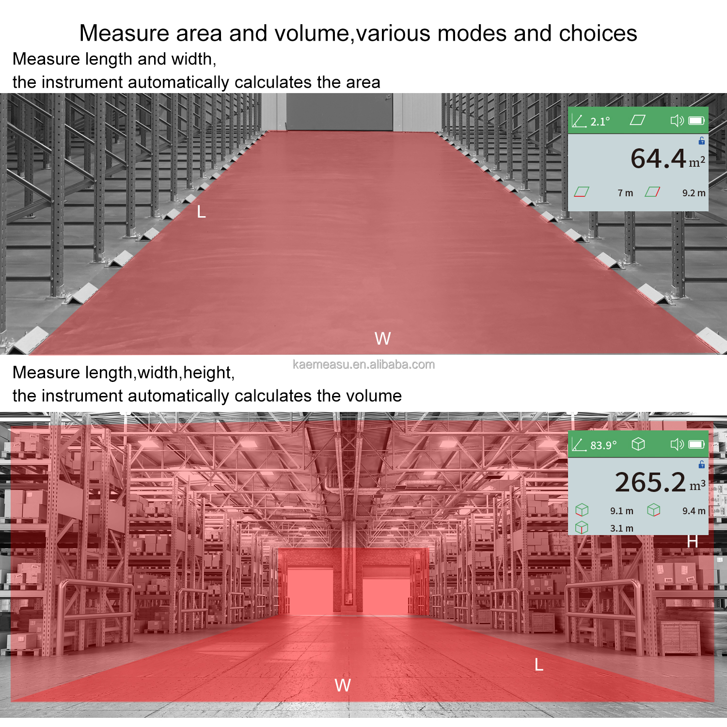 J600m Long Range Digital Laser Distance Meter Laser Rangefinder Angle Sensor Area Volume Functions