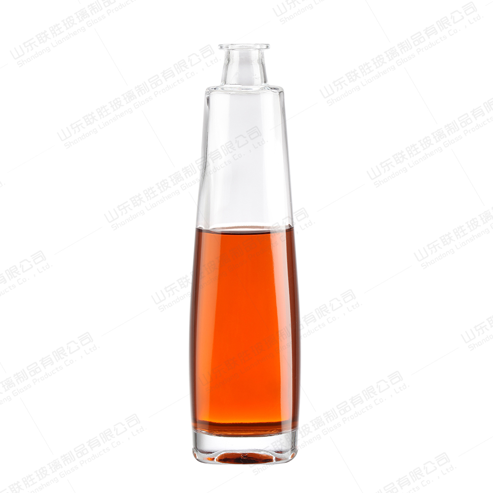Customized 700ml 750ml Wine Glass Bottle with Glass Collar and Healthy Lead-free Glass