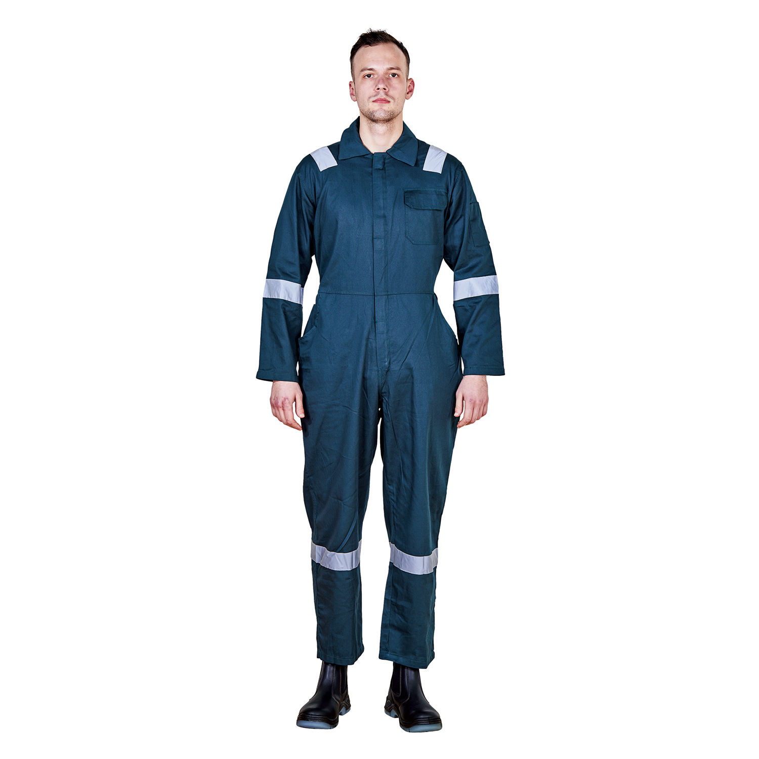 Unisex Blue Reflective Workwear Suits Overall Workshop Clothing with Reflective Tape