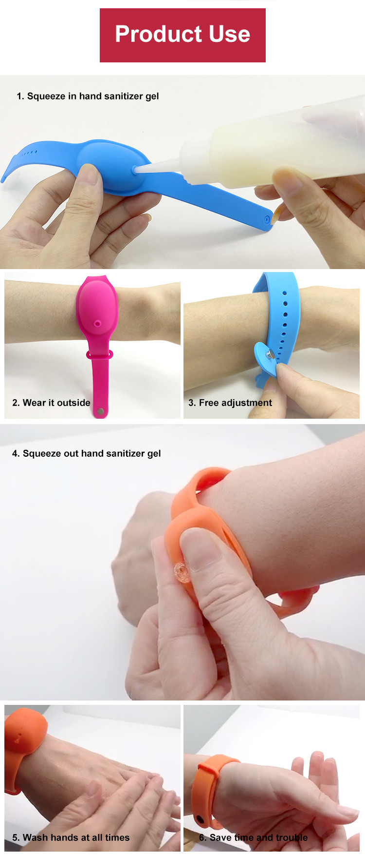 Refillable Hand Sanitizer Bracelet