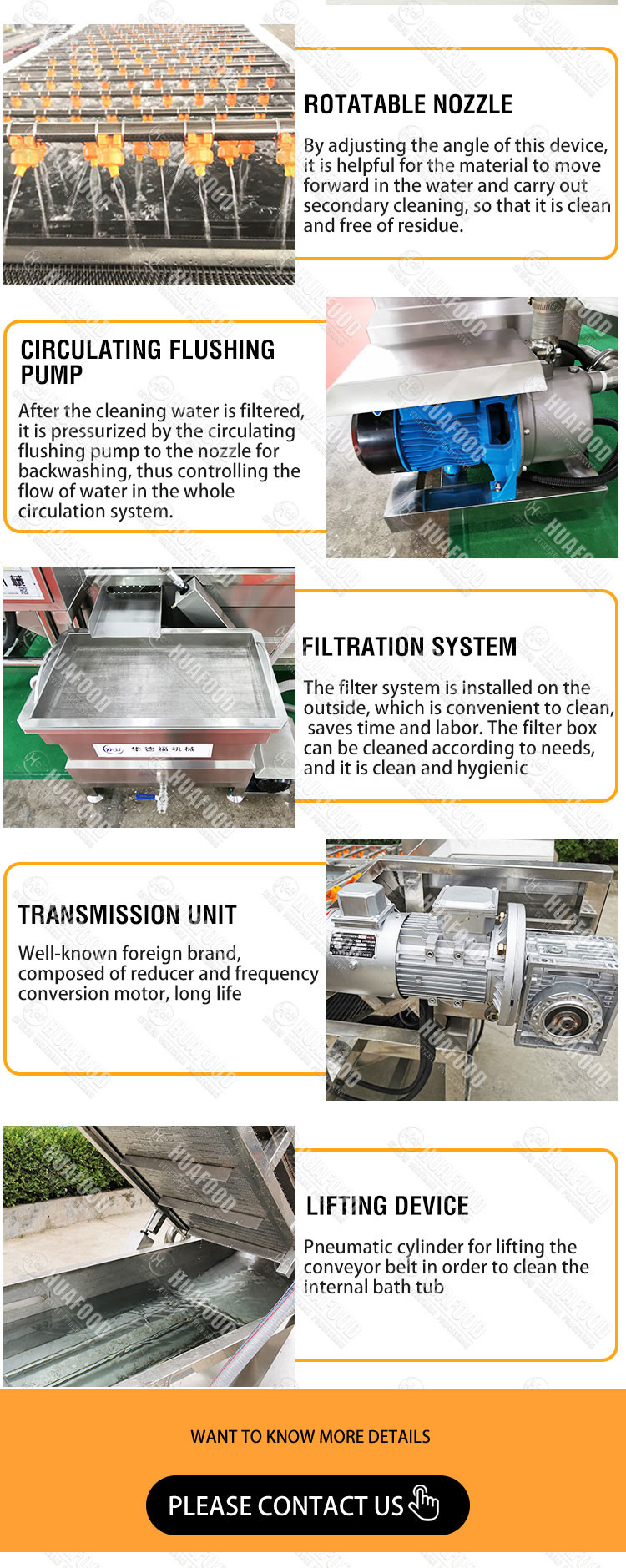 500kg/h Grape Washing And Drying Machine SUS 304 Stainless Steel