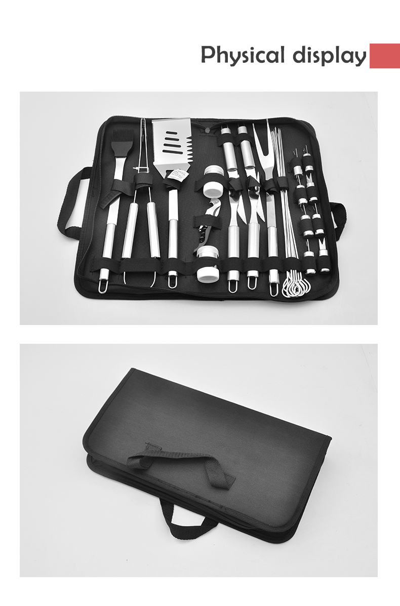 Outdoor Camping Accessories Portable BBQ Tools Set with Customized Logo and Carry Bag