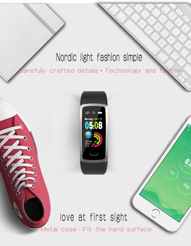 90mah Battery Capacity Smart Sport Watch Real Time Blood Pressure Monitoring