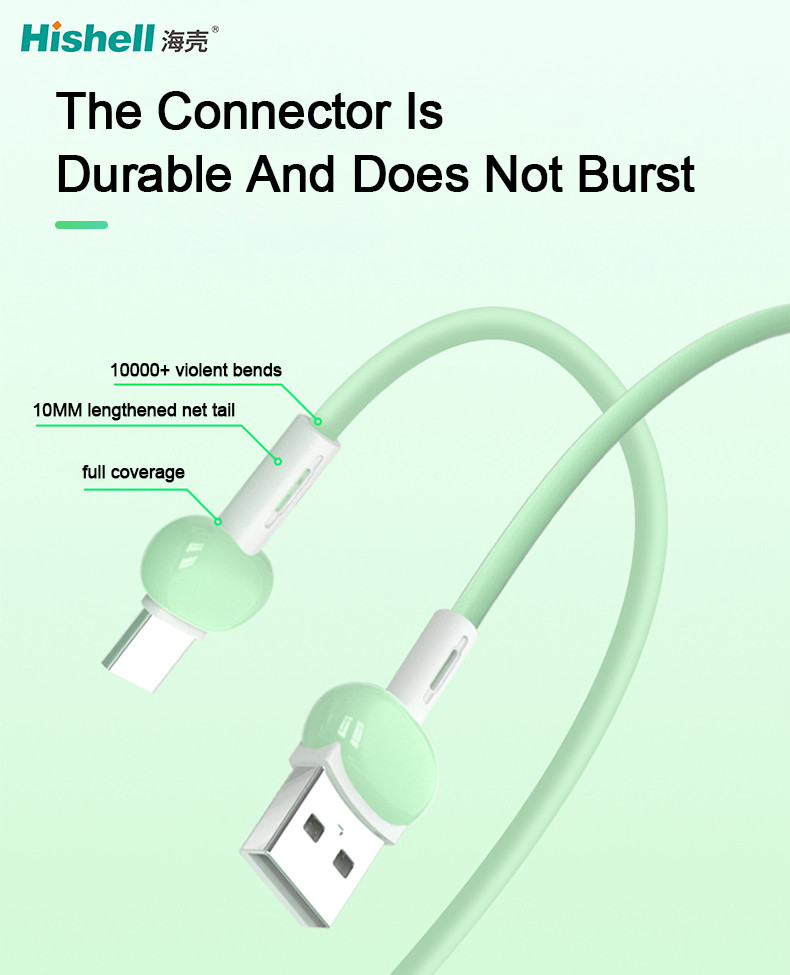 Anti Abrasion Mobile Phone Charging Cable Fast Charging Elastic Multicolor
