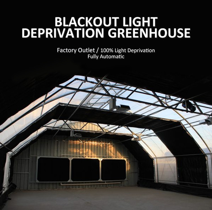 30x100 Meters Agricultural Dep Greenhouse Blackout System For Hemps Growing