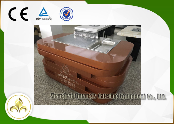 Mobile Teppanyaki Grill Portable Hibachi Table Electromagnetic Induction Heating