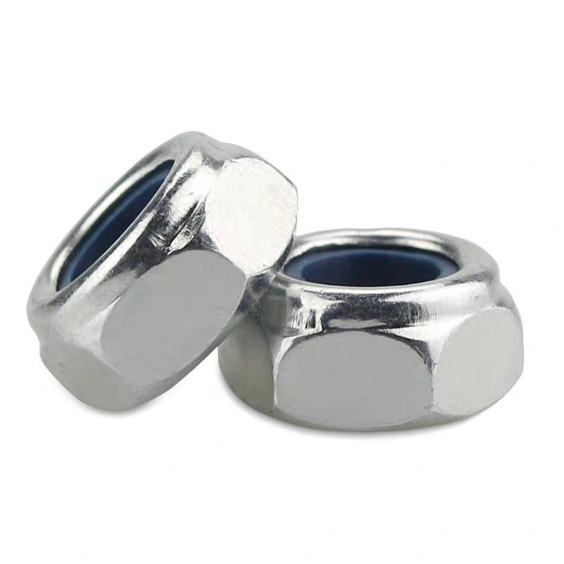 Direct Zinc Yellow-Chromate Plated DIN982 Hexagon Back Nuts with Nylon Self Lock Nuts