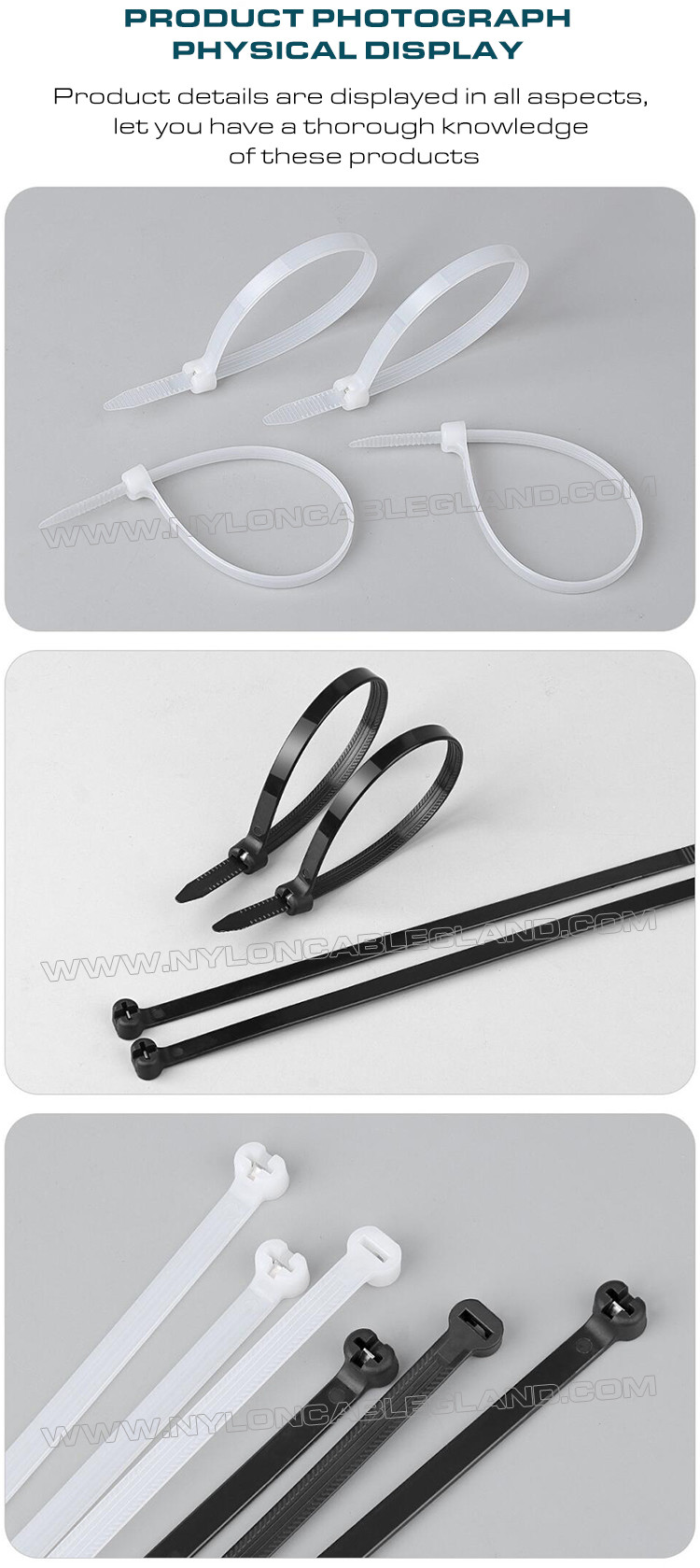 Stainless Steel Barb Cable Tie 400mm x 8, Ø9-108mm Adjustable Metal Tooth Cable Tie 550N (112LBS) for Shipbuilding