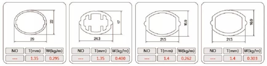 Metal Extrusion Slotted Aluminium Alloy Tube Profiles Anodized Oval Pipe