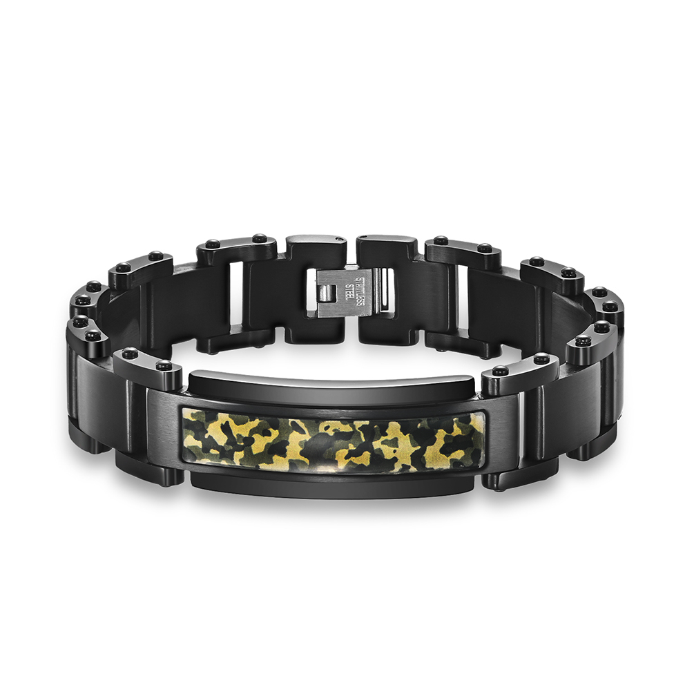 Men's Carbon Fiber Tantalum Bracelet Braided Flower Leather Rope Hand Rope Bracelet