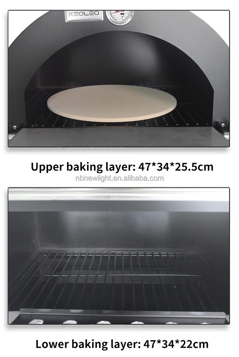 Outdoor Courtyard Charcoal Oven for Baking Pizza Portable and 30.5*30.5cm Stone Size