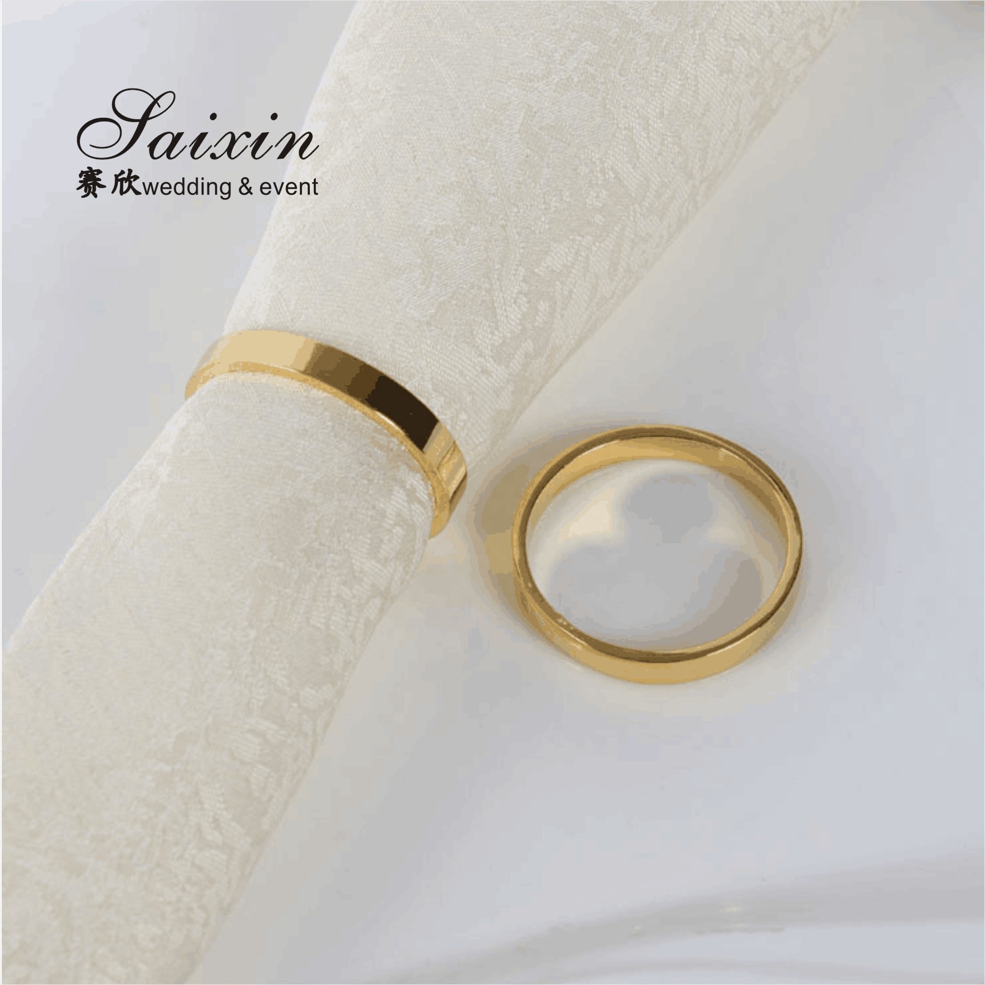 Factory Wholesale wedding party table decoration zinc alloy die cast simple smooth napkin ring