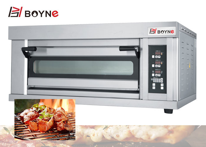 High End Microcomputer Stainless Steel Commercial One Deck Two Trays Bakery Oven
