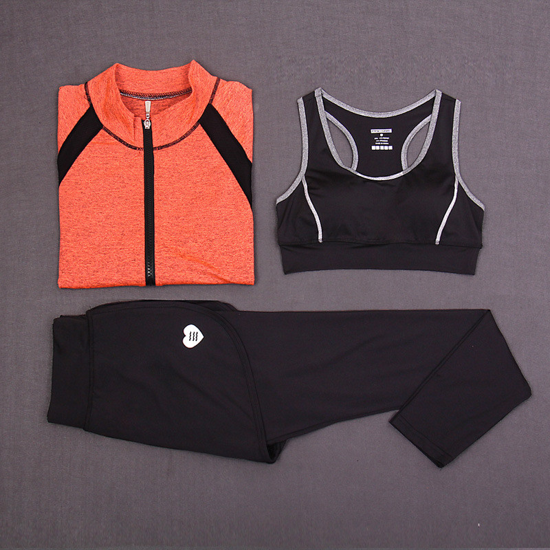 CPG Global Women 2017 Spring Summer Multi-Color Quick Dry 3 Pieces Set Stretched Bra Sports Jacket with Yoga Pant T1015