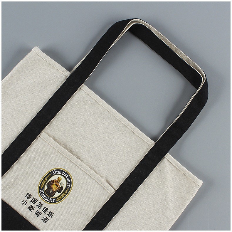Custom Natural Canvas Bag Reusable Grocery Tote Shopping Bag