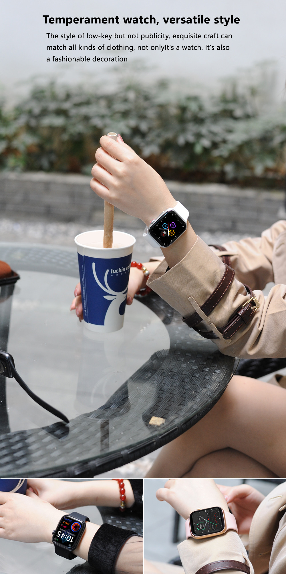 2021 Original IWO YY21 Smart Watch Call 44mm Fitness Tracker Heart Rate Monitor Blood Pressure SmartWatch IOS Android P