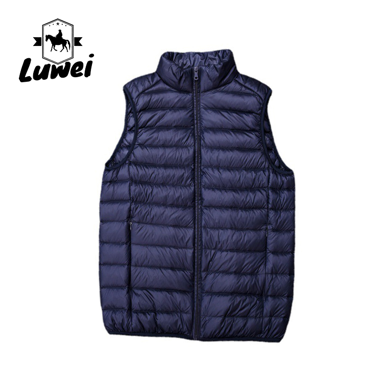 Customized Knit Casual Winter Large Size Polyester Utility Light Compression Cotton Slim Men Vest with Pockets