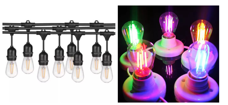 200lm S14 LED String Bulb 2W Small Filament Light Bulbs Waterproof