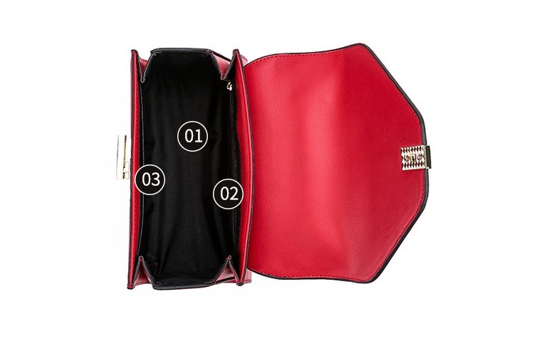 Red Black Split Women'S Genuine Leather Shoulder Bags