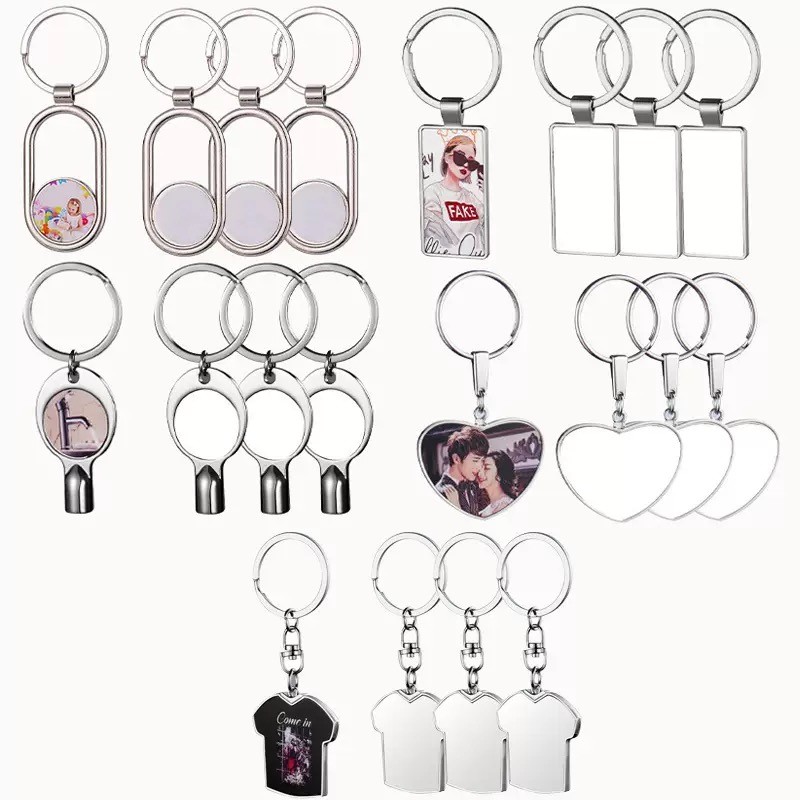 Sublimation DIY Manual Souvenir Rectangle Metal Sublimation Keyring For Sublimation Photo Transfer Printing