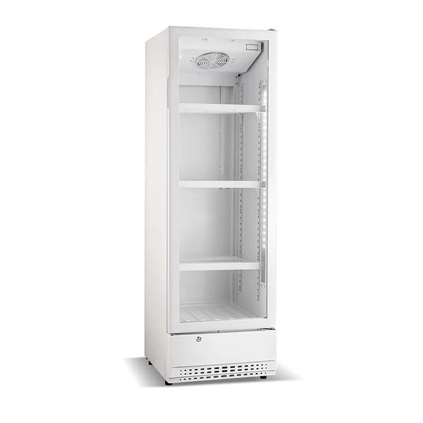 Commercial Fan Cooling Glass Door Beverage Display Upright Cooler Drinks Fridge