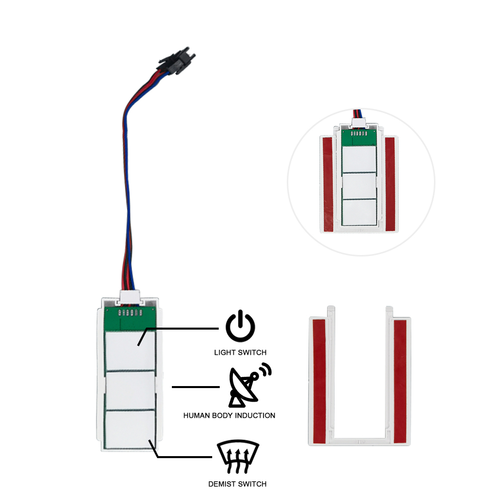 Customizable 12V/24V 5A 60W/120W Rader PIR Motion Sensor Light Switch LED Light Source 1NO/1NC Switch Combination Bathroom