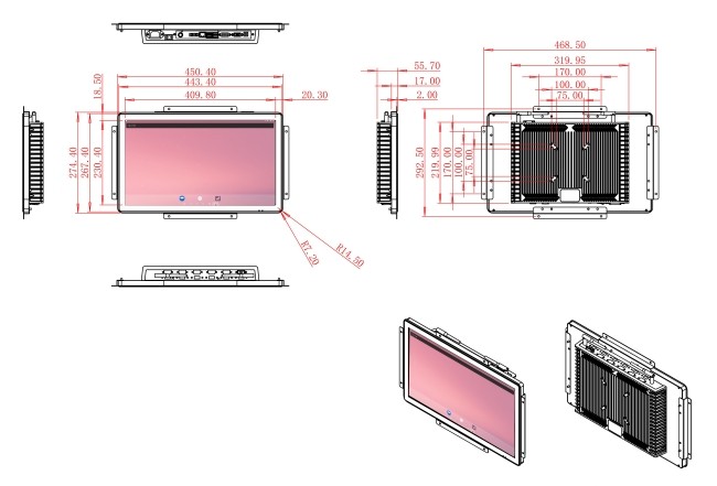 18.5-Inch Android Screen for Medical Devices and Public Information Panels
