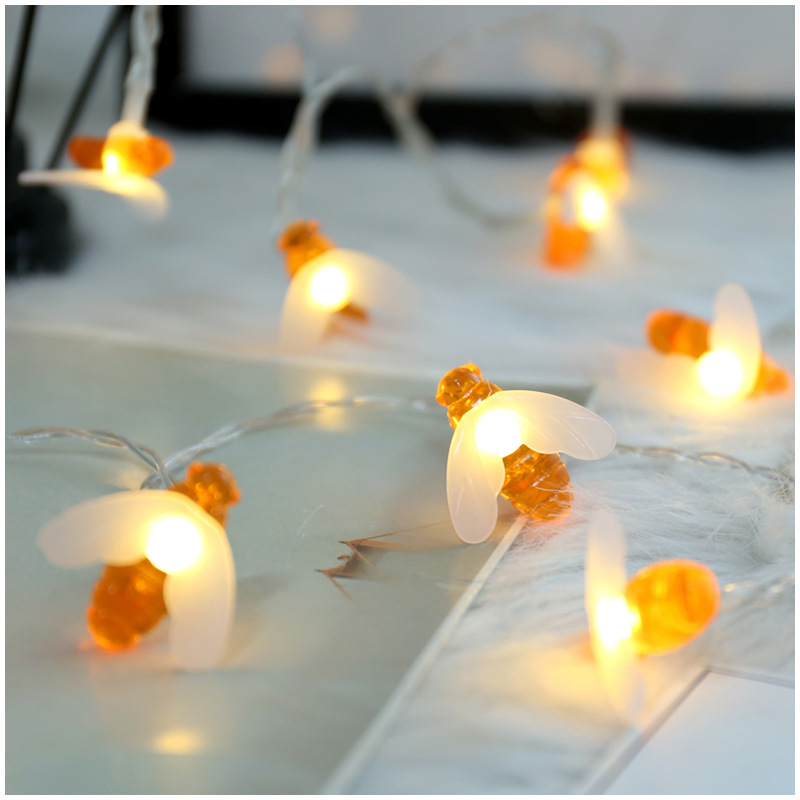 IP54 LED Fairy String Lights Solar Honey Bee Lights Garden Decoration