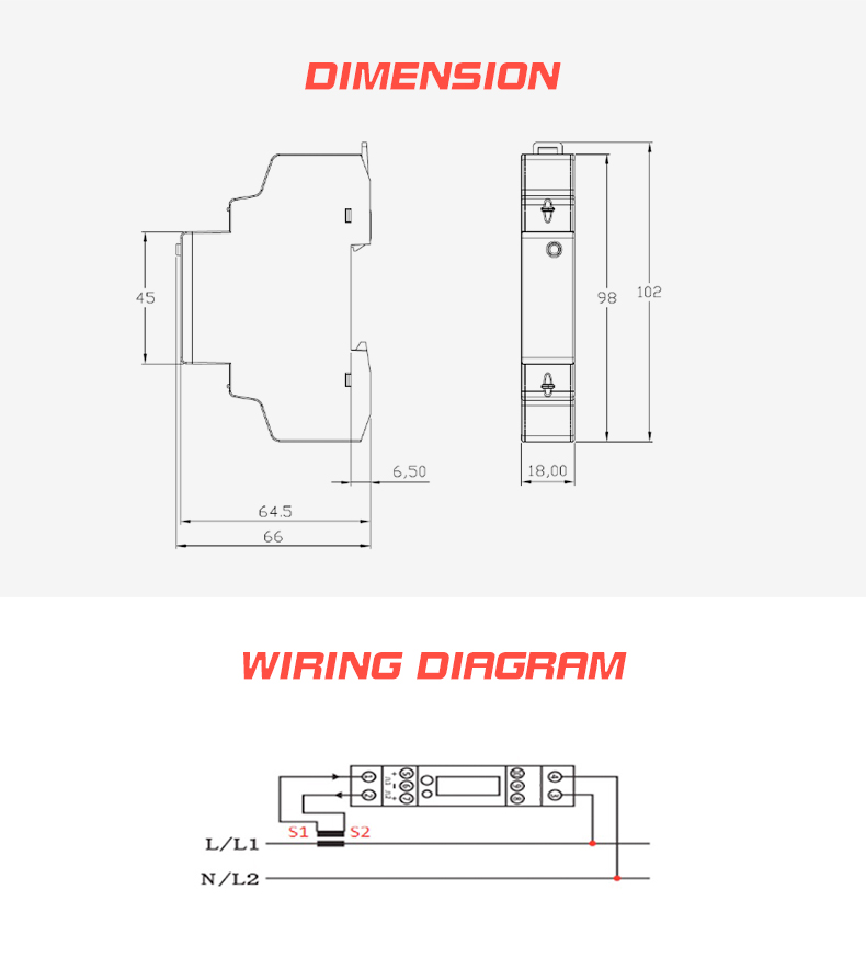 Modbus RTU Communication EM115-Mod-WL 230V 5A Wireless Single Phase Smart Meters