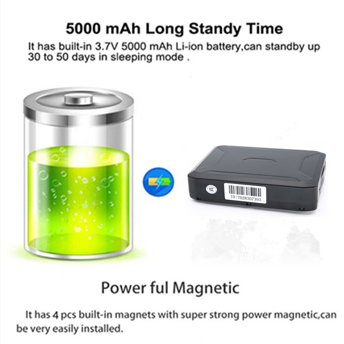 5000mAH Battery Strong Magnetic 4G GPS Tracker Rechargable Tracker Vehicle Real Time Positioning GPS Tracker 4G