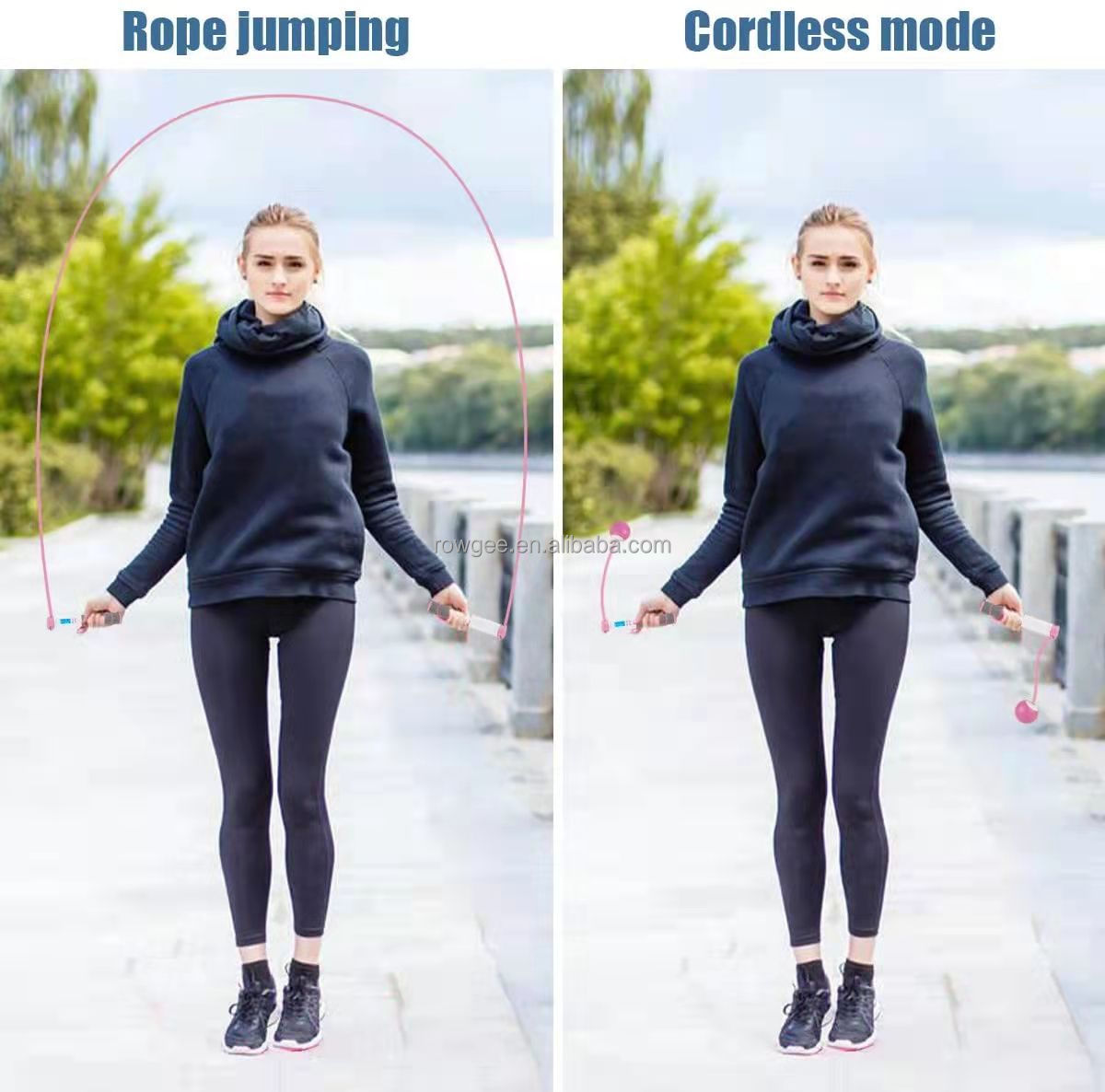 Fitness Jump Rope Unisex 157 G Home Exercise Weighted Speed Skipping Rope With Counter And Smart Cordless