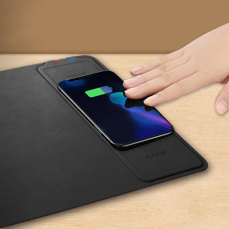MOUSE PAD WIRELESS CHARGER 2018 10W 2 int 1 q black fast wireless phone charger large pu mouse pad for mobile phones