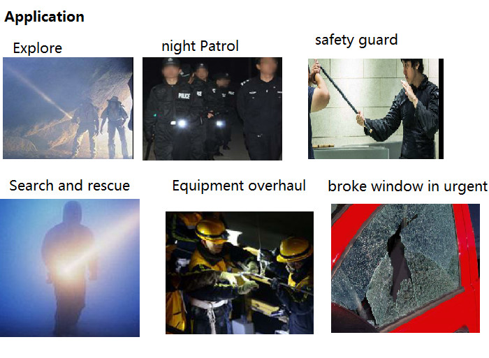 Black Battery Powered Work Lights , Night Patrol / Safty Guard LED Battery Work Lamp 450lm