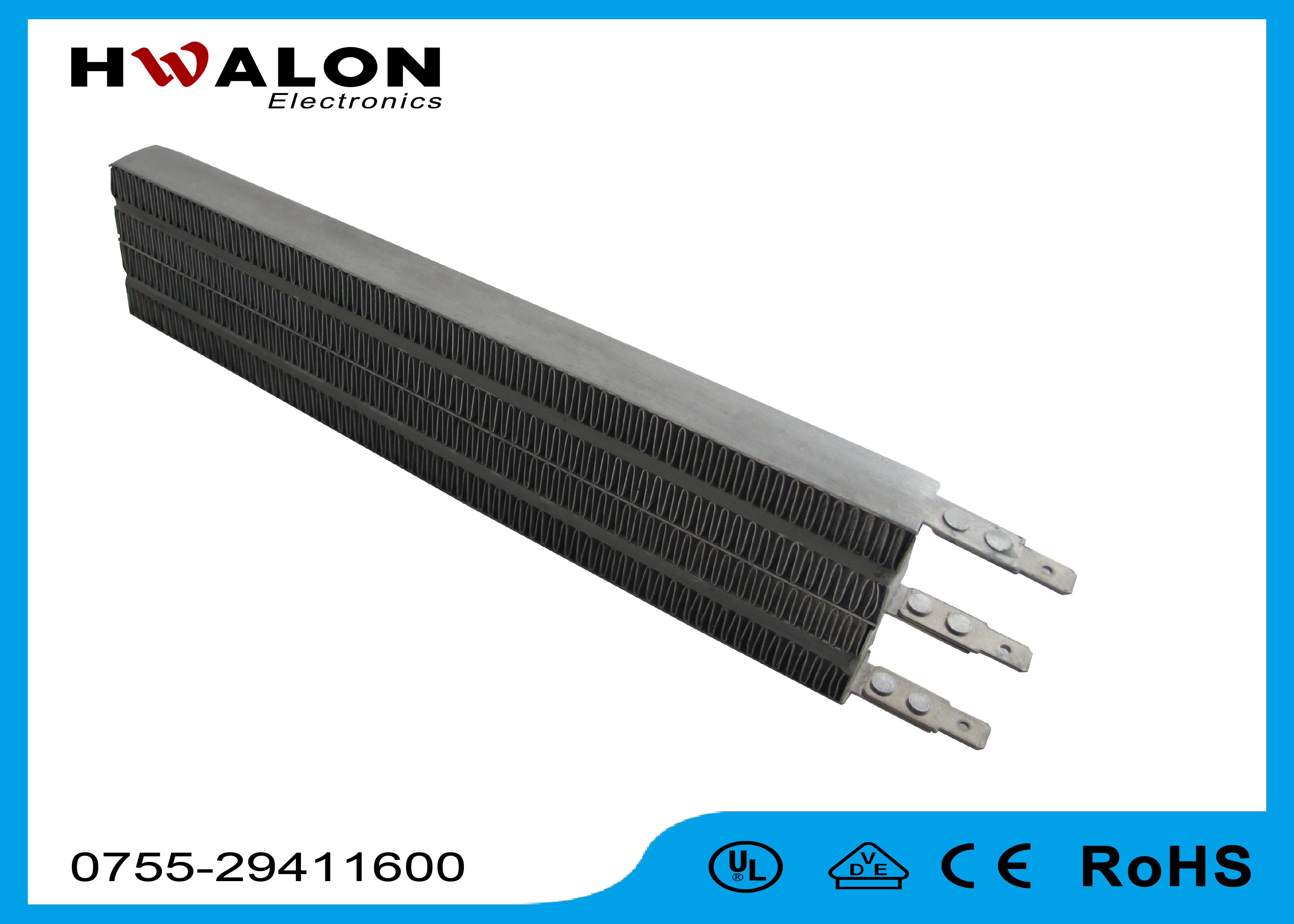 Customized Length Ceramic Air Heater PTC Heater Efficiency 2000W For Body Dryer