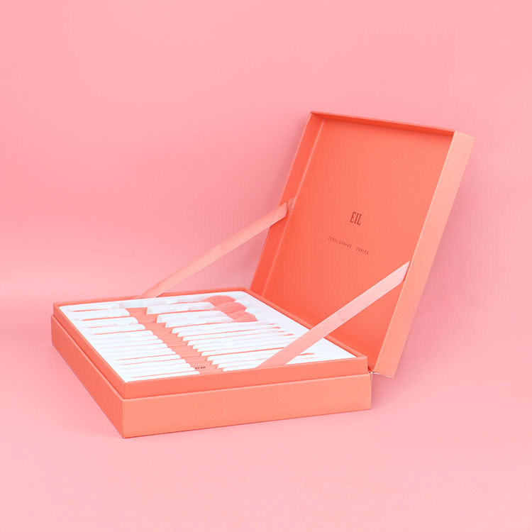 Cardboard Paper Makeup Cosmetics Gift Box Pink Biodegradable Custom Paper Cosmetic Brush Packaging Box