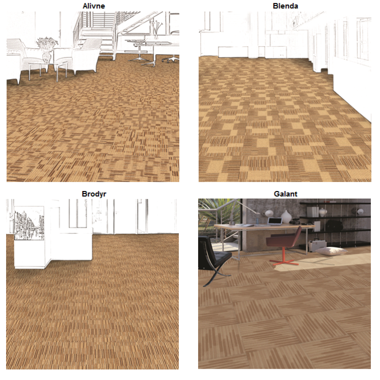 Modern design 60*60cm brown nylon floor carpet tile