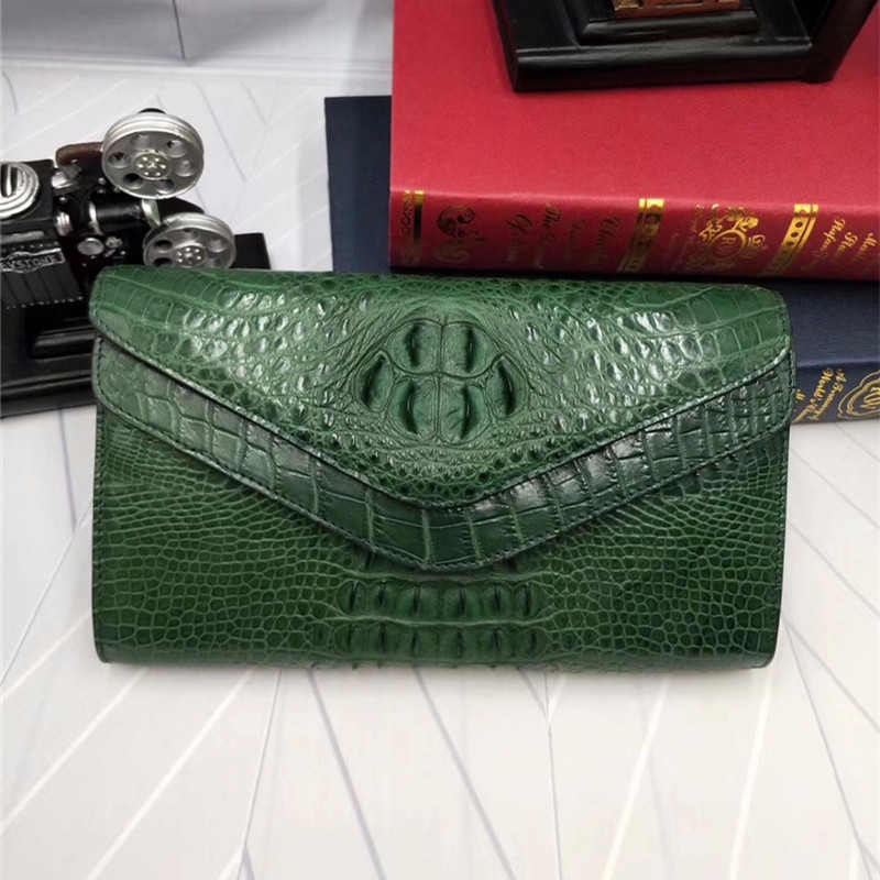 Fashion Genuine Crocodile Skin Female Women Small Envelop Purse Real Alligator Leather Ladies Single Cross Shoulder Bag